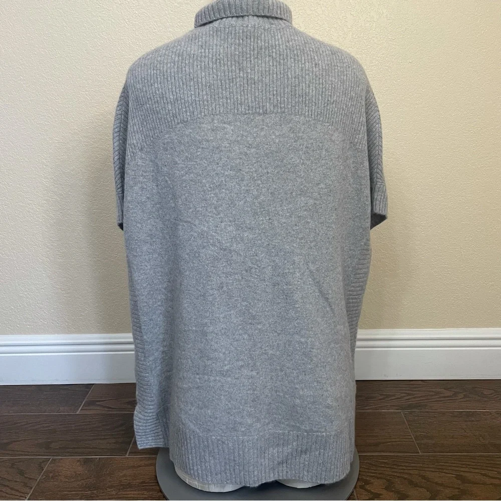 Isaac Mizrahi Gray Cashmere Mock Neck Sweater Poncho XS/S NWOT